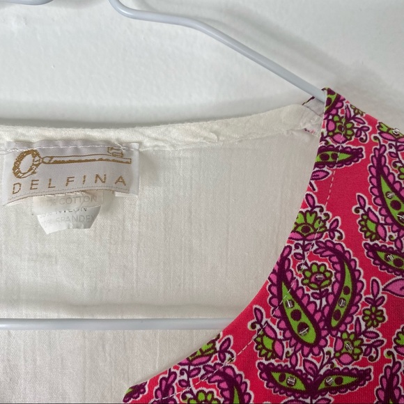 Delfina Made In Italy Cotton Paisley Tunic - Picture 3 of 8